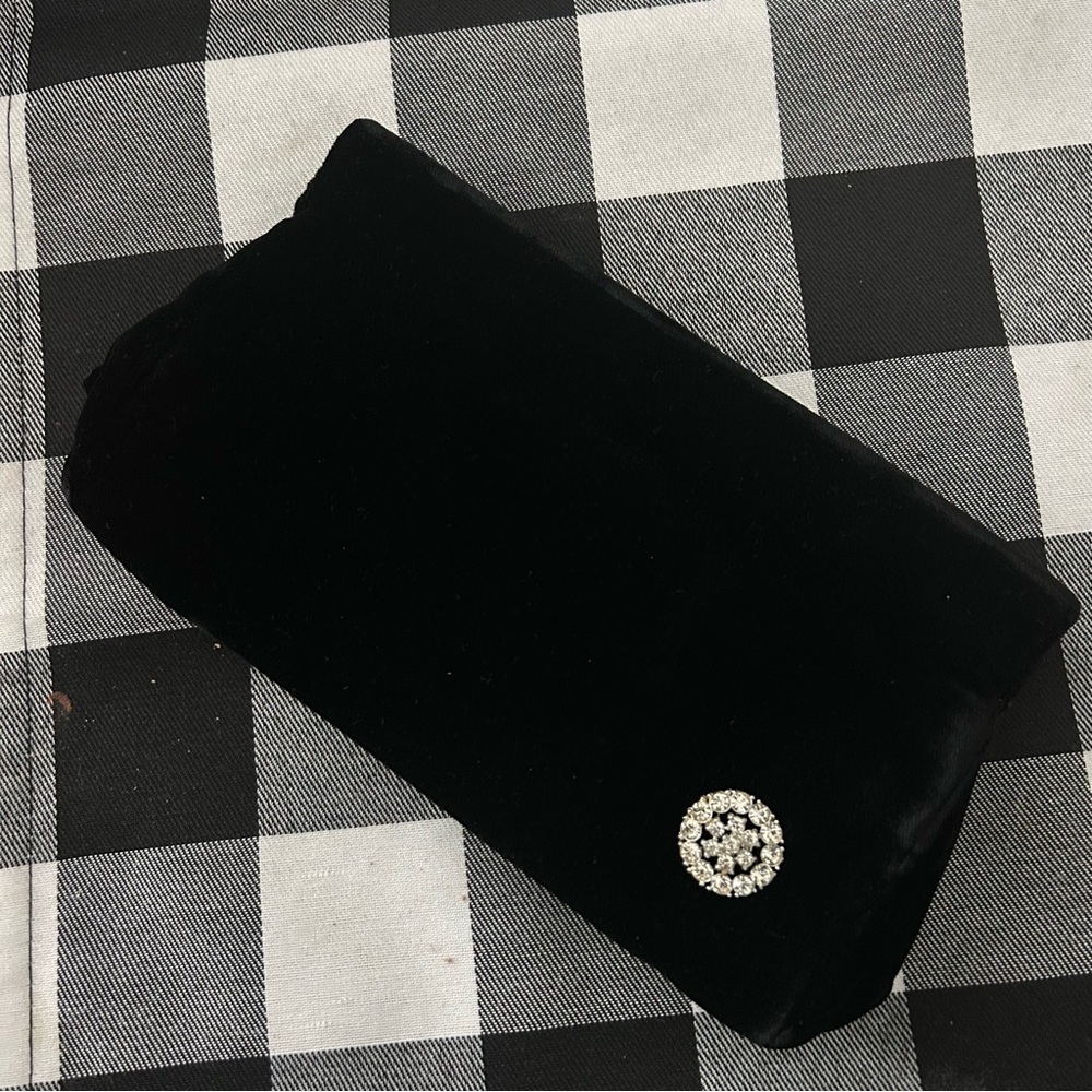 Elegant Black Velvet Clutch  Purse by Bobby Jerome